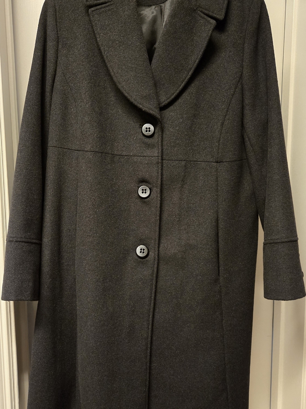 Jones New York Charcoal Gray Single-Breasted Trench Coat